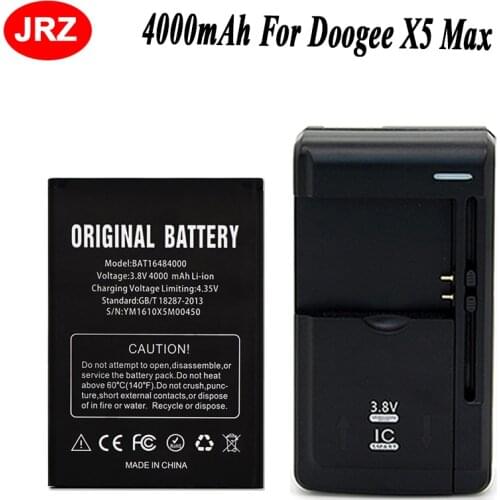 For DOOGEE X5 MAX Battery for DOOGEE X5 MAX Pro Batterie Bateria Accumulator AKKU 4000mAh+Universal Charger