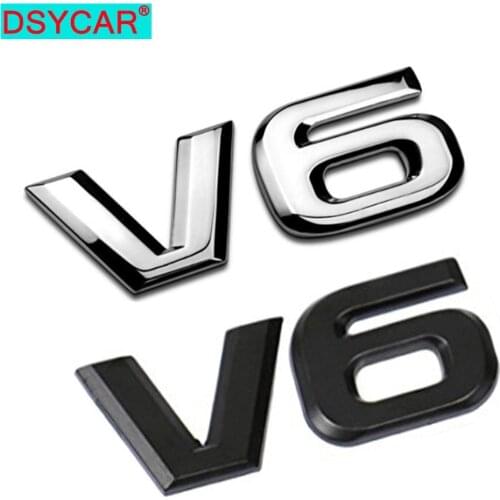 DSYCAR 1Pcs Fashion 3D Metal V6 Engine Display Car Sticker Emblem Badge for Cars Decorative Accessories New