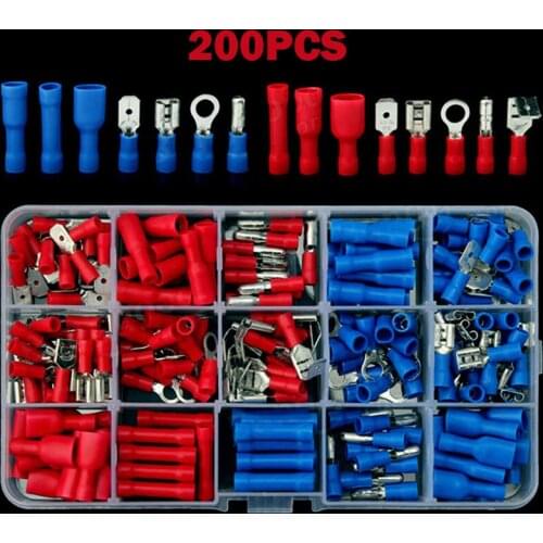 Electrical Assorted Insulated Wire Cable Terminal Crimp Connector Spade Set Kit can CSV