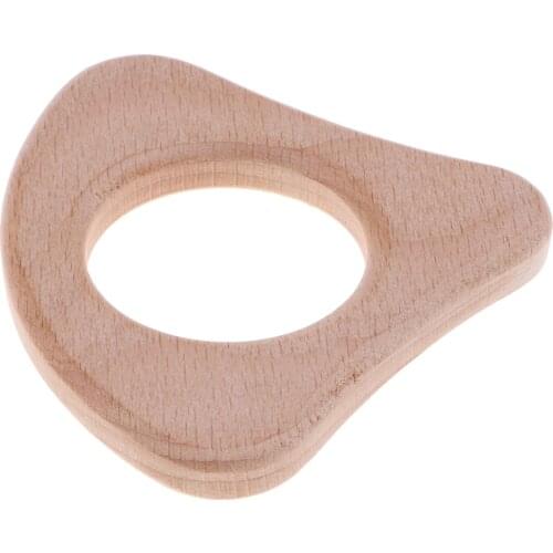 Montessori Style Infant Natural Wooden Baby Teethers Ring Clutching & Teething Fine motor Development Sensory Skills Crib Toys