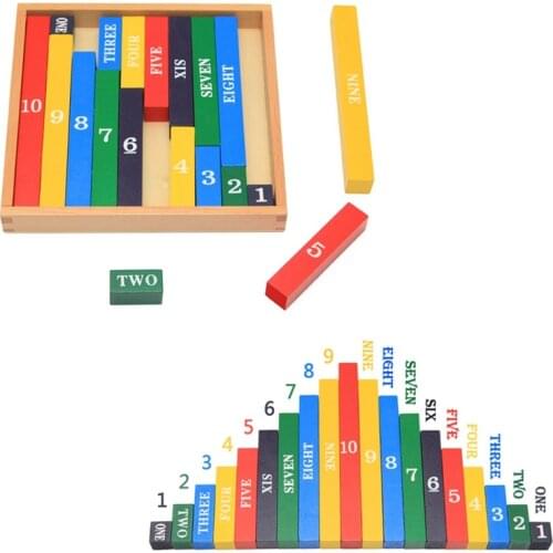 Montessori Wooden Counting Math Teaching Educational Toy Classic Figure Sticks