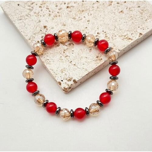 Korean Gemstone Bracelet Bangles for Women Couple Natural Bracelet Stone Stainless Steel Bracelet For Men Wholesale Bulk