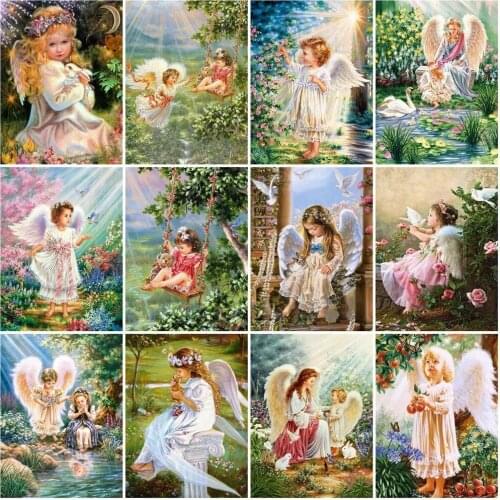 Cute Little Angel Diamond Painting Home Decoration Forest Swing Mosaic Sticker Diamond Embroidery Handmade Gift Wall Picture