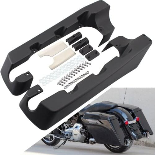 Motorcycle Gloss Black 4" Hard Stretched Saddle Bag Extension For Harley Touring Road King Street Electra Glide Ultra FLTR 94-13