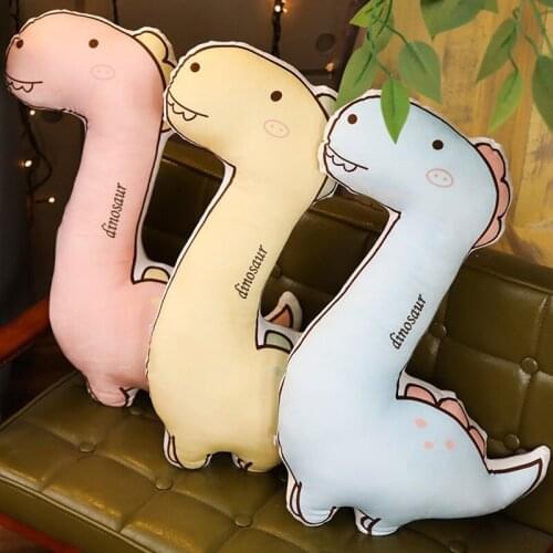 One Piece Super Soft PP Cotton Stuffed Dinosaur Plush Pillow Creative Animals Dolls Sleeping Cushion Toys For Kids 3 Color