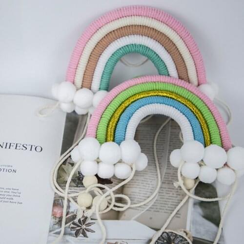 New Nordic Rainbow Handmade Weaving Ornament Kids Room Wall Hanging Home Decoration Accessory 1