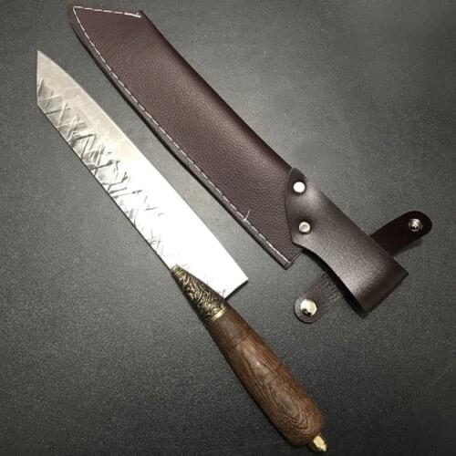 9 Inch Kiritsuke Sashimi Handmade Knives 7Cr17MoV High Carbon Steel Cleaver Japanese Kitchen Knives Copper Dragon Decor Handle