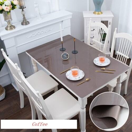 Solid color PVC plastic table tablecloth Student desk mat custom made rectangle table cloth waterproof wood table protector