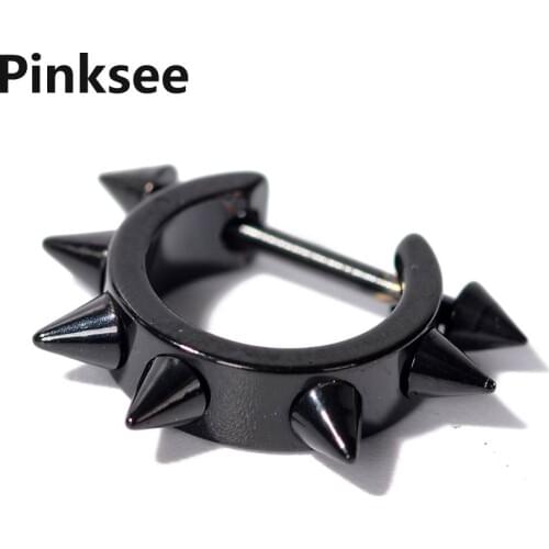 1PC Spike Ear Piercing Body Jewelry Punk Ear Cartilage Tragus Barbell Bar Earrings 316L Surgical Steel Ear Studs Piercings