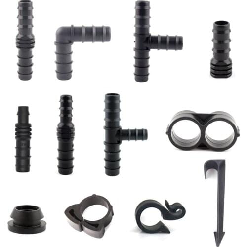 10pcs 20mm PE Pipe Connectors Agricultural Micro Irrigation Hose Connector Gardening Watering Kits Tube Tee Elbow Joints