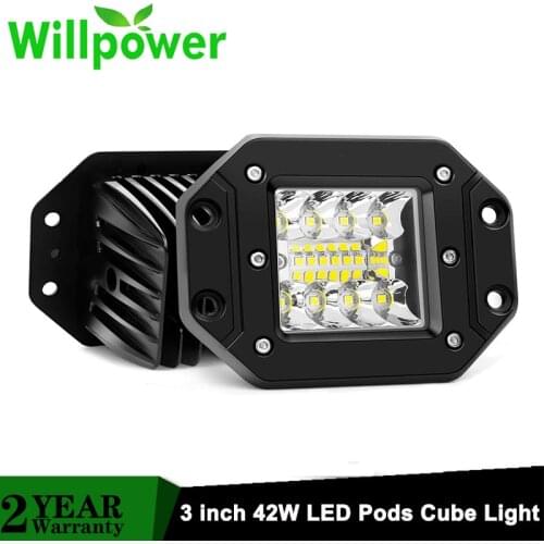 8D 3 Inch LED Work Light Bar Spot Offroad ATV UTV SUV Car Truck LED Pods Cube For Ford Jeep 4X4 Driving Lamps Bumper Flush Mount