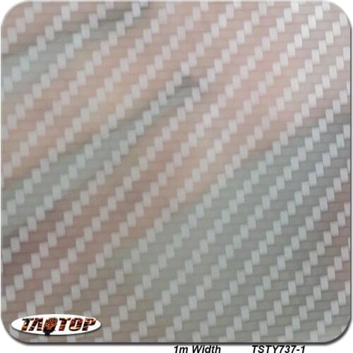 TSTY737-1 Silver Carbon Fiber Pattern 1m*10M Water Transfer Printing Film Hydrographic Films