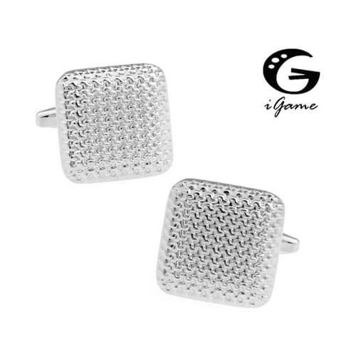 IGame Men Jewellery Square Cufflinks Silver Color Copper Square Design Best Gift For Men Free Shipping