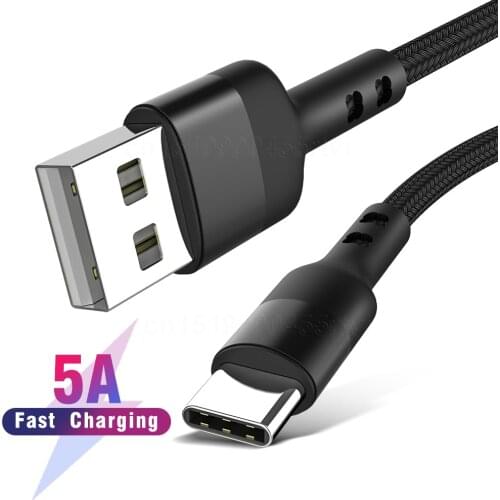 5A USB Type C Cable Fast Charging Wire for Samsung Galaxy S10 S9 Plus Xiaomi mi9 Huawei Mobile Phone USB C Type-C Charger Cord