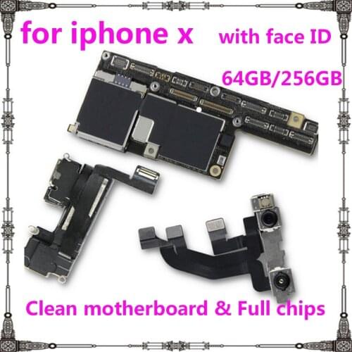 Factory unlocked for iphone X motherboard with / without Face ID,Free iCloud for iphone x Mainboard with IOS System Logic board