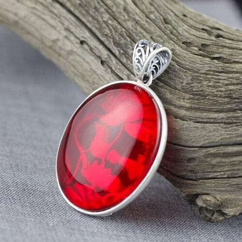 100% 925 Sterling Silver Gemstone Pendant For Women Ethnic Elegant New Arrival Silver Pendant Necklace Fine Jewels Wholesale