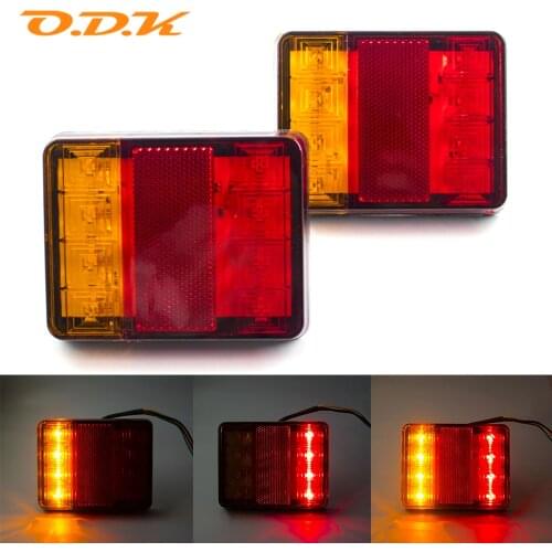 1/2pcs 8 LED Rear Tail Light Warning Taillight Turn Signal Stop Lamp Brake Light Truck Trailer Caravan Lorry 12V/24V Waterproof