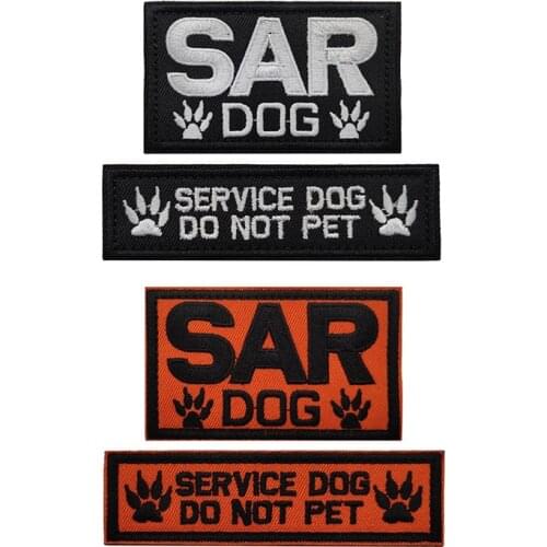 1 Pc 3D Embroidery SAR Service Dog Cloth Stickers Medical Rescue Search and Rescue Dog Work Dog Harness Chest Harness Badge