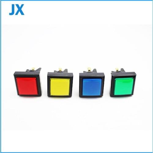 10pcs 33mm Arcade Video Game Red/yellow/blue/green Square Push Button Switch LED Illuminated microswitch button