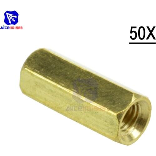 50PCS Brass Hexagonal Copper Pillar M3 12mm M3*12 PCB Boards Hex Screw Net Nut Standoff Spacer