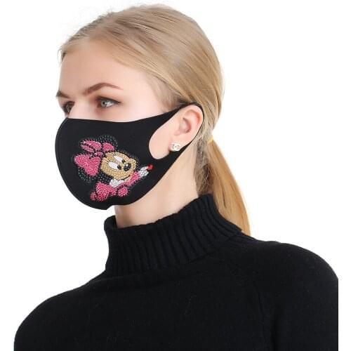 5d Diamond Mask DIY Drill Color Love Minnie Diamond Decor Mask Painting Kit Reusable Dustproof Mask Outdoor Face Protect Masque