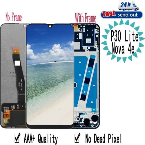 6.15" Nova 4e LCD For Huawei P30 Lite LCD Display Touch Screen Tested Digitizer Assembly Replacement with Frame For Nova 4E
