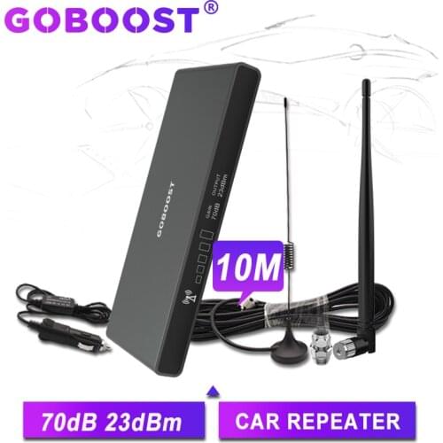 GOBOOST Car Repeater 70dB Cell Phone Signal Booster Gsm 2g 3g 850 900 LTE 4g 700 800 1800 Mobile Phone Cellular Amplifier 2100