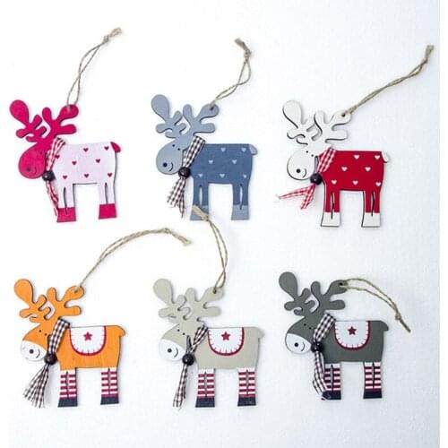 Wooden Color Elk Pendant/Home Decor/DIY House/Christmas Tree Pendant/Christmas Gift/Color Fawn Ornaments