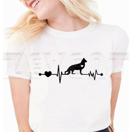German Shepherd T Shirts Summer Casual Womens T-shirt Short Sleeve Female Tops Tees