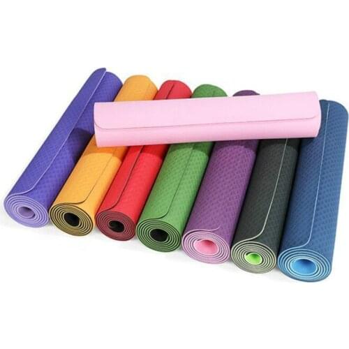 Hot 6MM TPE Two Color Yoga Mat With Fitness Gymnastics Mats Non-Slip Beginner Sport Carpet Pads Women Mats Yoga Drop Pilates Mat