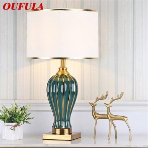 OUFULA Ceramic Desk Lamp Dimmer LED Contemporary Luxury Table Light For Home Living Room