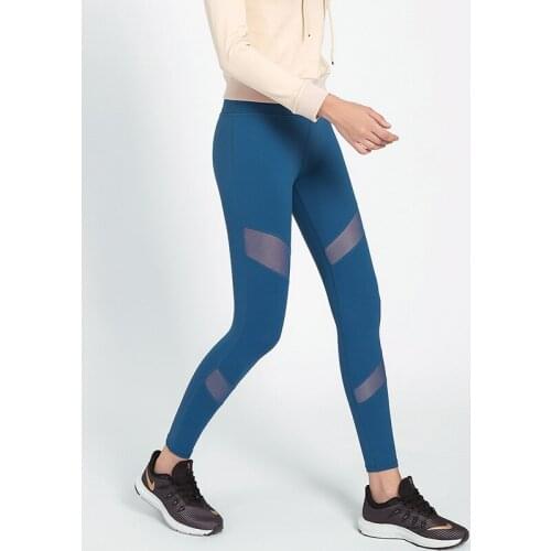 Energy Seamless Sports Fitness Tights Ladies Gym Workout Yoga Pants Mesh Gauze Stitching High Waist Tight Belly Control Pants