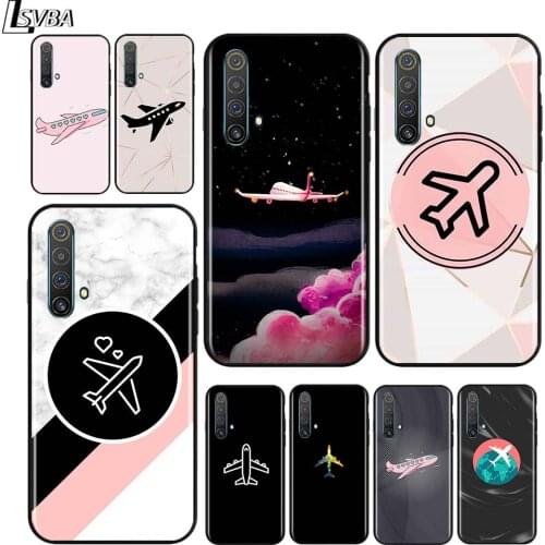 Aircraft Airplane fly for OPPO Realme V15 X5 X3 X50 X7 X2 C17 C11 C3 C2 7 7i 6 6S 6i 5 Narzo 20 Pro Black Phone Case