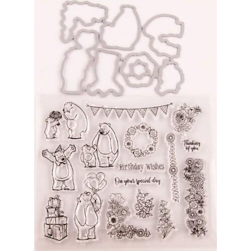 Bear birthday Transparent Klar Silikon Stempel/Dichtung für DIY scrapbooking/foto album Dekorative klare stempel