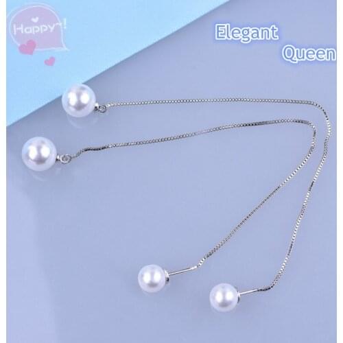 Fashion Trendy Imitation Pearl Earings For Woman Elegent Long Ear Line Earings Ear Hanging Jewelry Gift Wholesale