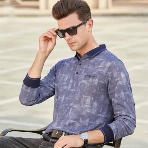 Mens Long sleeve polo shirt New poloshirts plus size YP8870