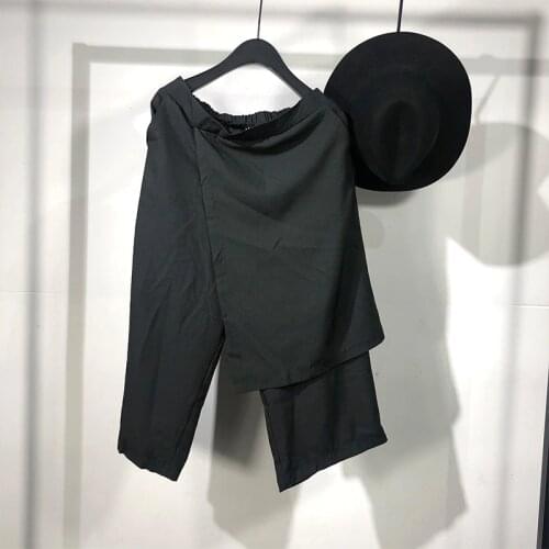 Owen Seak Men Casual Harem Pants Clothing Cargo High Street Sweatpants Autumn Men Hip Hop Japan Calf-Length Loose Black Pants