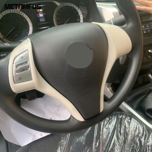 For Nissan Navara NP300 ST 2014-2018 2019 Steering Wheel Cover Molding Trim Decoration Frame Interior Accessories Car Styling