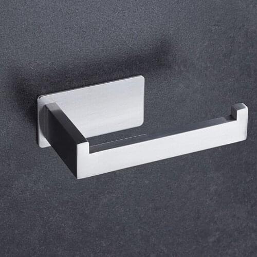 Wall Mounted Toilet Roll Paper Holder Self Adhesive Stainless Steel Kitchen Tissue Hanging Holder Bathroom Organizer Towel Rack