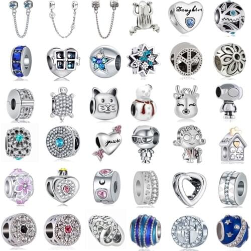 New Original Silver Color Necklaces Accessories Beads Fit Pandora Charms Bracelets Beads for Women DIY Jewelry Gifts