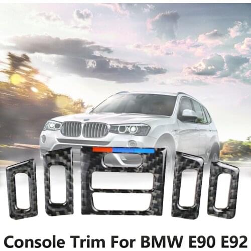 5PCS Car Center Console Trim For BMW E90 E92 E93 Air Vent Outlet Carbon fiber Cover for BMW M Performance Car Accessories