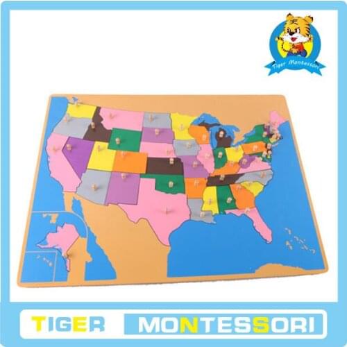 Professional montessori material wooden educational toy mathematics Puzzle of USA