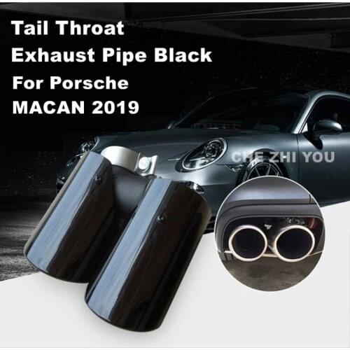 Painted Tail Throat Exhaust Pipe For Porsche Macan 2019 Stainless Steel 304 Exhaust Tips Muffler Modified Tail throat Pipe BB