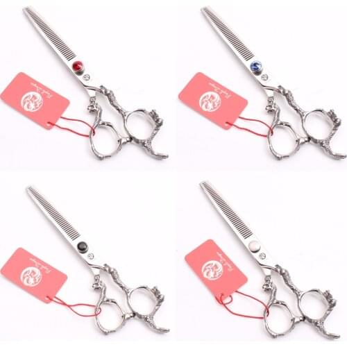 Z9100 6.0" Japan 440C Purple Dragon Cutting Shears Thinning Scissors Dragon Handle Hairdressing Styling Tool Human Hair Scissors