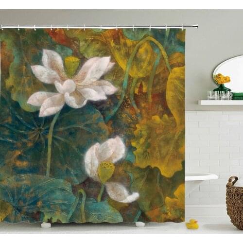 Flower Plant Tree Landscape Shower Curtain Bathroom Waterproof Polyester Fabric 3D Printed Bath Curtain Home Decor 180*200cm