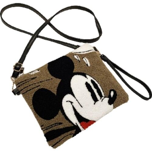 Disney womens bag envelope bag Mickey Mouse Mickey print messenger bag fashion Hand Bag Shoulder Bag Makeup Bag Pu material