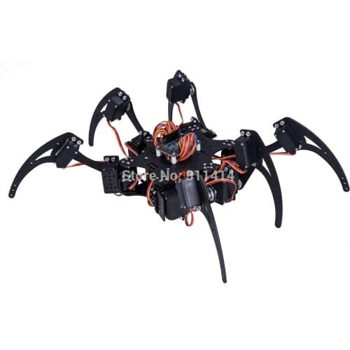 1set 18 DOF Aluminium Hexapod Spider Six 3DOF Legs Robot Frame Kit With Ball Bearing And Servo Horns For Arduino DIY