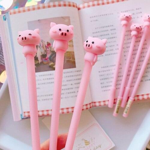 1pc Cute Cartoon Pink Pig Gel Pen Kawaii School Stationery Kids Girls Gifts Promotional Signature Pen Office Writing Supplies