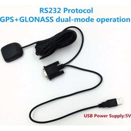 10PCS Free delivery, 4800 baud rate Industrial DB9 RS232 protocol,USB 5V power supply RS-232 GNSS GPS GLONASS receiver, NMEA0183