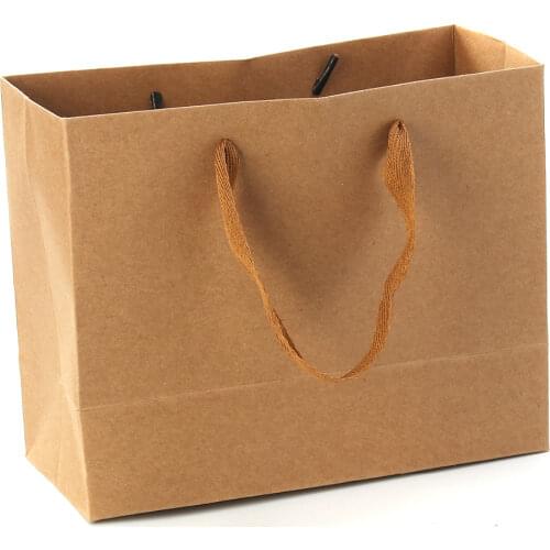 10PCS/lot kraft paper storage bag with handle wedding party gift bags Multifunctional cloth shoes gift paper bags Wholesale